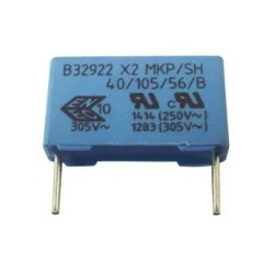 Condensateur de sécurité, 0.22 µF, X2, Série B32922, 305V, PP Métallisé