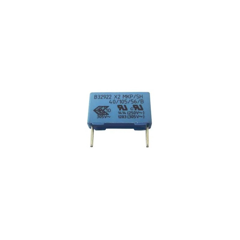 Condensateur de sécurité, 0.22 µF, X2, Série B32922, 305V, PP Métallisé Condensateur de sécurité, 0.22 µF, X2, Série B32922, 305V, PP Métallisé