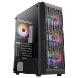 Boitier Moyen Tour ATX AeroCool Beam v2 RGB avec panneaux vitrés (Noir)