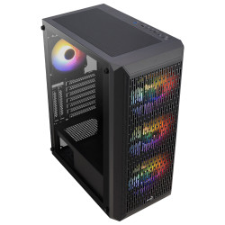 Boitier Moyen Tour ATX AeroCool Beam v2 RGB avec panneaux vitrés (Noir)