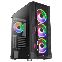 Boitier Moyen Tour ATX AeroCool Prism v3 ARGB avec panneaux vitrés (Noir)