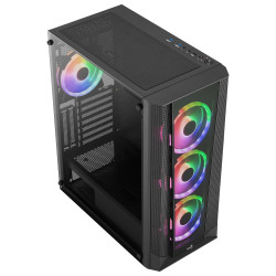 Boitier Moyen Tour ATX AeroCool Prism v3 ARGB avec panneaux vitrés (Noir)