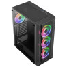Boitier Moyen Tour ATX AeroCool Prism v3 ARGB avec panneaux vitrés (Noir)