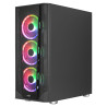 Boitier Moyen Tour ATX AeroCool Prism v3 ARGB avec panneaux vitrés (Noir)