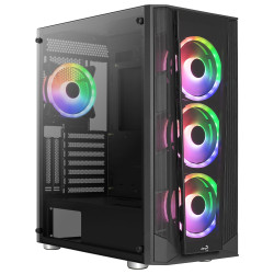 Boitier Moyen Tour ATX AeroCool Prism v3 ARGB avec panneaux vitrés (Noir)