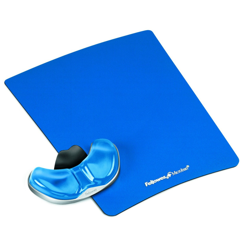 Tapis de souris avec repose poignet Fellowes Health-V Crystal (Bleu) Tapis de souris avec repose poignet Fellowes Health-V Crystal (Bleu)