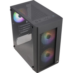 Boitier Moyen Tour ATX AeroCool Hexform RGB avec panneaux vitrés (Noir)