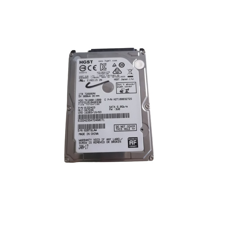 OCCASION - Disque Dur HGST HTS721010A9E630 1TB 7200rpm 2.5" OCCASION - Disque Dur HGST HTS721010A9E630 1TB 7200rpm 2.5"
