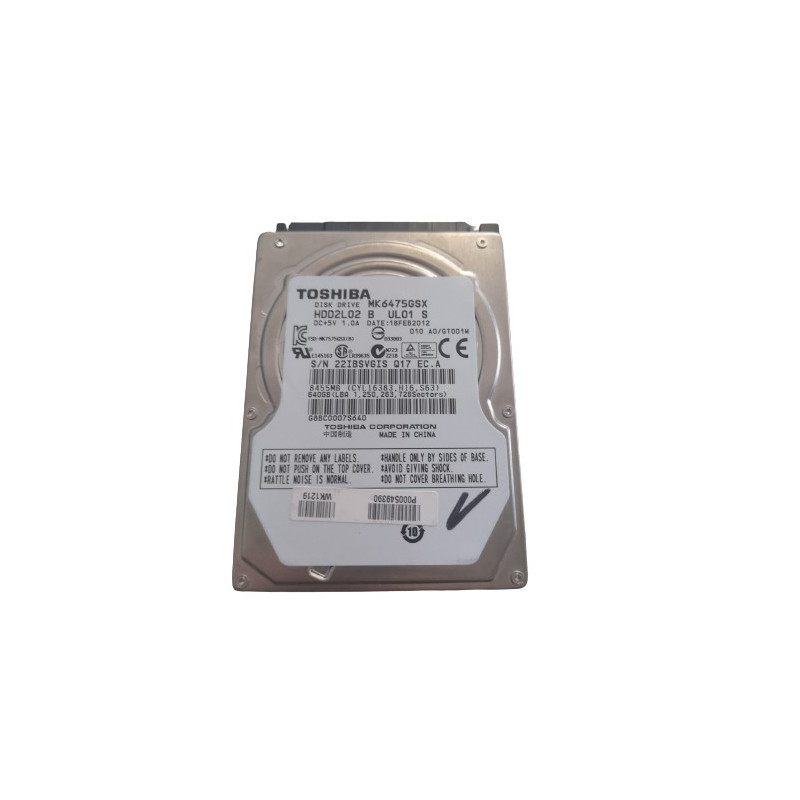 OCCASION - Disque dur Toshiba MK6475GSX 640 Go SATA 2.5" 5400 tours/min OCCASION - Disque dur Toshiba MK6475GSX 640 Go SATA 2.5" 5400 tours/min