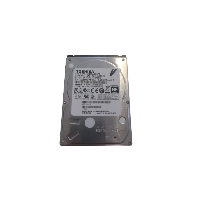 OCCASION - Disque Dur Toshiba MQ01ABD075 750Go Sata 2.5" 5400 Tour/min OCCASION - Disque Dur Toshiba MQ01ABD075 750Go Sata 2.5" 5400 Tour/min