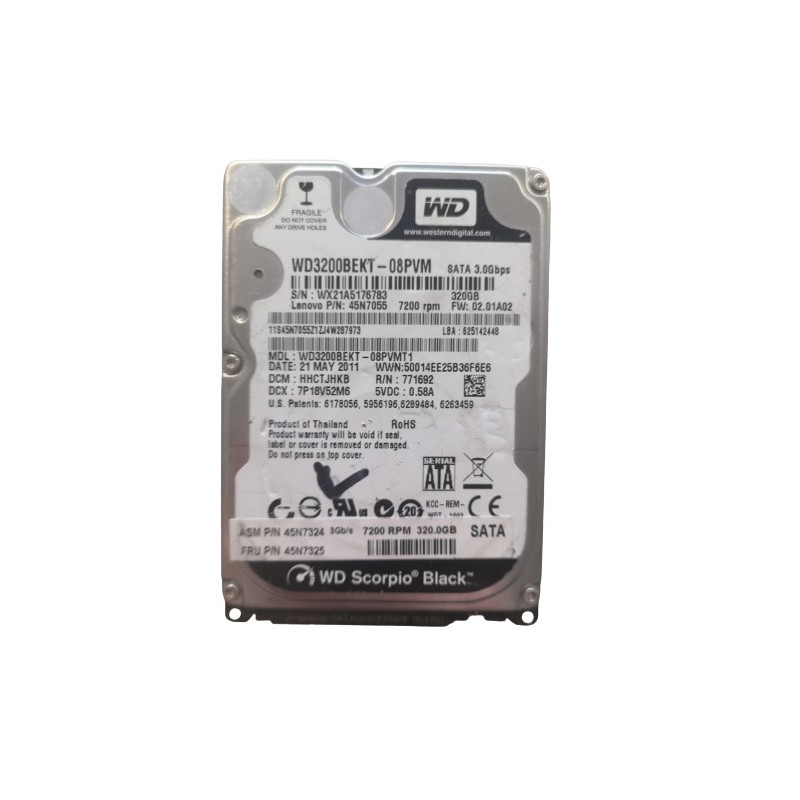 Disque Dur / HDD - Western Digital - WD3200BEKT - 320GB - SATA 2 - 2.5' Disque Dur / HDD - Western Digital - WD3200BEKT - 320GB - SATA 2 - 2.5'