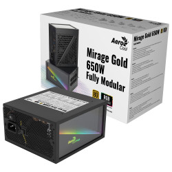 Alimentation ATX AeroCool Mirage Gold M RGB - 650W (Noir)