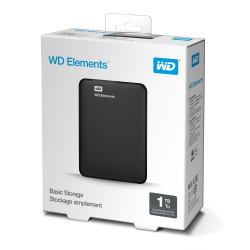 Disque Dur Externe Western Digital Elements Portable 1000 Go (1 To) USB 3.0  USB 2.0 - 2,5"