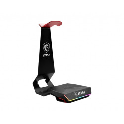Support Casque MSI HS01 Combo RGB avec Hub USB et Chargeur Qi (Noir)