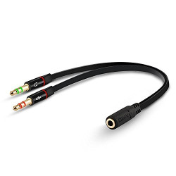 Câble Audio 3.5mm Câble Adaptateur Jack Stéréo Audio Mâle vers Femelle (Noir)