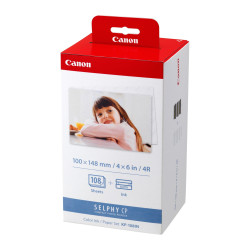 Pack 3 cartouches d'encre couleurs CANON KP-108IN pour Selphy CP + 108 feuilles