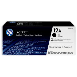 Pack 2 Toners Noir HP Dual Pack 12A LaserJet 10xx 30xx (Q2612Ad) - 2X2000 pages