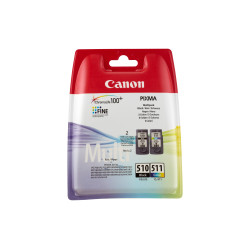 Pack 2 cartouches d'encre CANON PG-510 CL-511 (Couleurs + Noir)