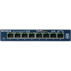 Switch réseau ethernet Gigabit Netgear GS108 - 8 ports (Métal)