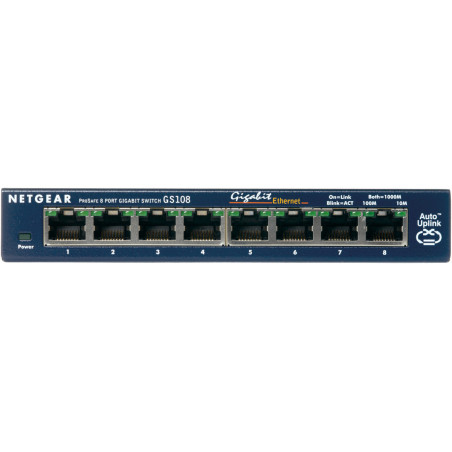 Switch réseau ethernet Gigabit Netgear GS108 - 8 ports (Métal)