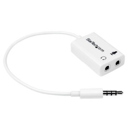 Adaptateur 2 x jack 3,5 (Mirco + Casque) vers 1 x Jack 3,5 (Blanc)