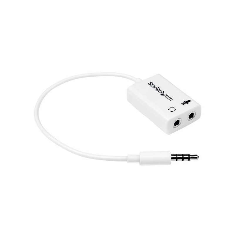Adaptateur 2 x jack 3,5 (Mirco + Casque) vers 1 x Jack 3,5 (Blanc)