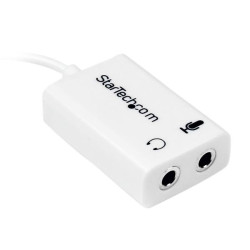 Adaptateur 2 x jack 3,5 (Mirco + Casque) vers 1 x Jack 3,5 (Blanc)