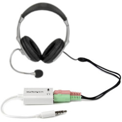 Adaptateur 2 x jack 3,5 (Mirco + Casque) vers 1 x Jack 3,5 (Blanc)