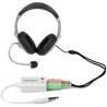 Adaptateur 2 x jack 3,5 (Mirco + Casque) vers 1 x Jack 3,5 (Blanc)