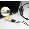 Adaptateur 2 x jack 3,5 (Mirco + Casque) vers 1 x Jack 3,5 (Blanc)
