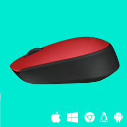 Souris sans fil Logitech Cordless Laser M171 (Noir Rouge)