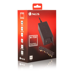 Chargeur universel NGS pour ordinateur portable 70W (9 embouts)