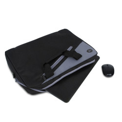 Sacoche Ordinateur Portable NGS Monray Master 15,6"max avec Souris sans fil (Noir Gris)