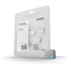 Lot de 10 Cadenas pour port USB Lindy (Gris Bleu)