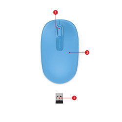 Souris sans fil Microsoft Wireless Mobile Mouse 1850 (Bleu)