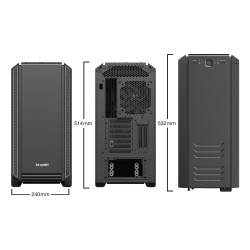 Boitier Moyen Tour ATX Be Quiet Silent Base 601 avec panneau vitré (Noir Argent)