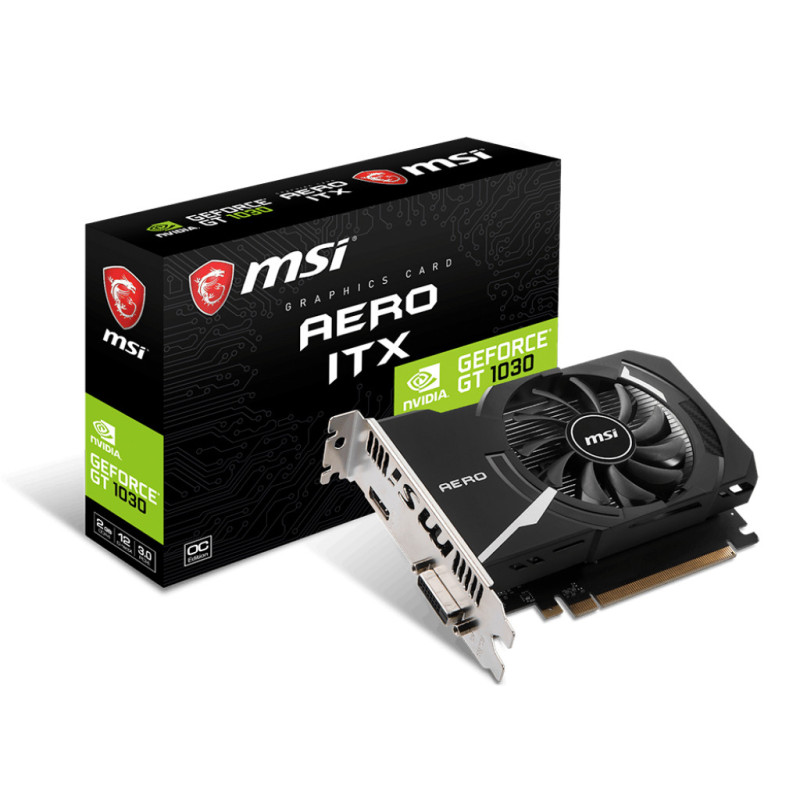 Carte Graphique Nvidia MSI GeForce GT1030 Aero ITX OC 2Go DDR4