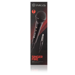 Microphone filaire NGS Singer Fire Jack 6,35mm 3m (Noir)