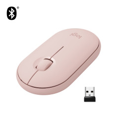 Souris sans fil Bluetooth Logitech Pebble M350 (Rose)
