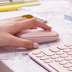 Souris sans fil Bluetooth Logitech Pebble M350 (Rose)