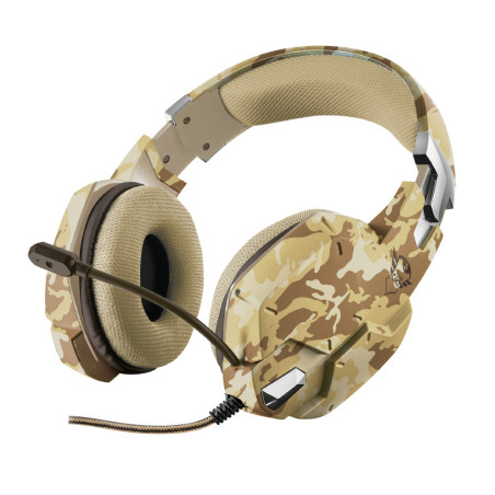 Casque Micro Gamer Trust GXT 322 Carus (Motif Camouflage Beige)