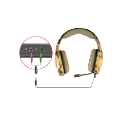 Casque Micro Gamer Trust GXT 322 Carus (Motif Camouflage Beige)