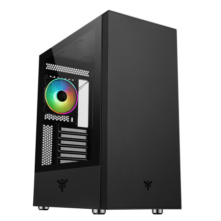 Boitier Moyen Tour ATX iTek Vertibra S210 RGB avec panneau vitré (Noir)