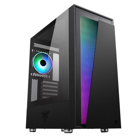 Boitier Moyen Tour ATX iTek Vertibra V210 RGB avec panneau vitré (Noir)