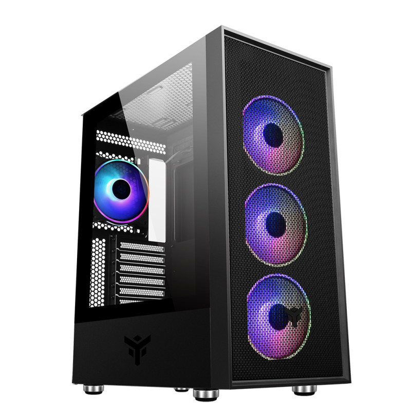Boitier Moyen Tour ATX iTek Vertibra H210 RGB avec panneau vitré (Noir)