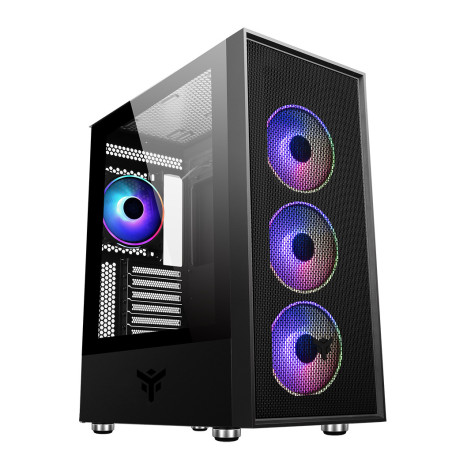 Boitier Moyen Tour ATX iTek Vertibra H210 RGB avec panneau vitré (Noir)