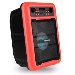 Enceinte nomade Bluetooth NGS Roller Lingo RGB avec Microphone (Rouge Noir)