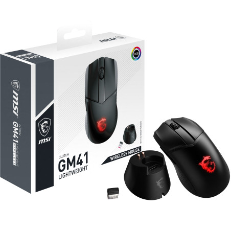 Souris sans fil Gamer MSI Clutch GM41 Lightweight RGB (Noir)