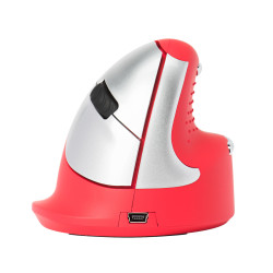 Souris sans fil Bluetooth ergonomique pour droitier R-Go He Sport (Gris Rouge)