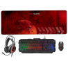 Pack 4 en 1 Gamer (Clavier Souris Casque Tapis) Mars Gaming MCPRGB2 RGB (Noir)